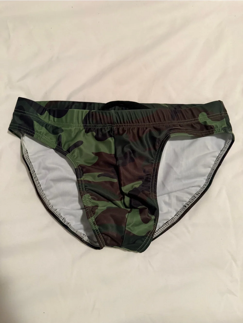 Men’s 30-34” Camo Swim Brief - Green Camouflage